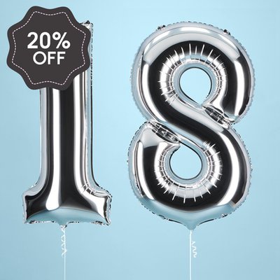 18th Giant Number Balloons