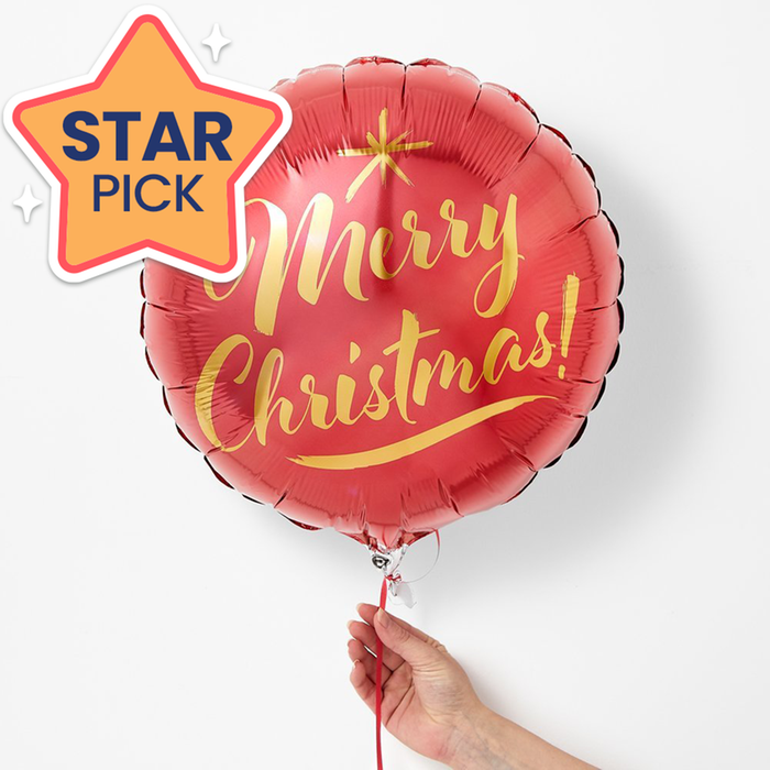 Merry Christmas Red & Gold Balloon