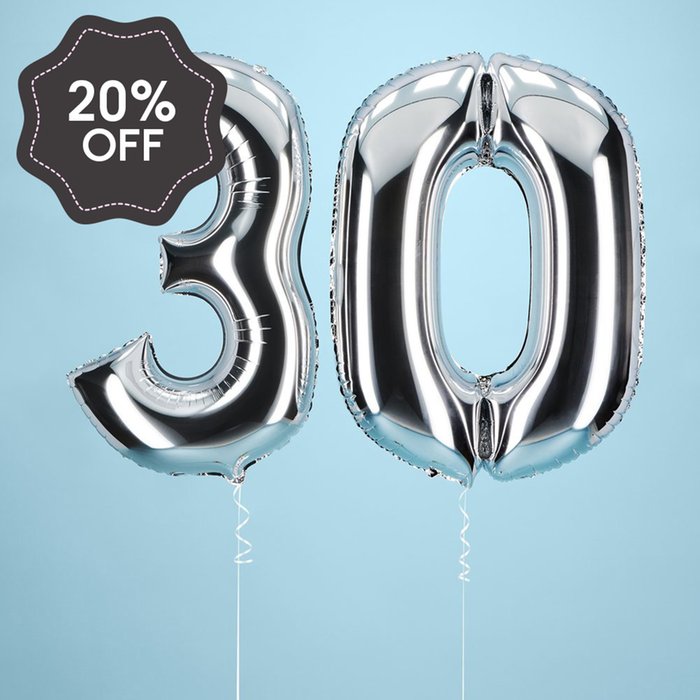 30th Giant Number Balloons