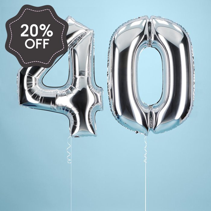 40th Giant Number Balloons