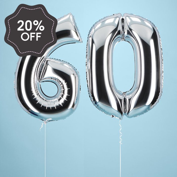 60th Giant Number Balloons