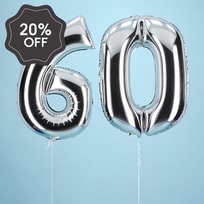 60th Giant Number Balloons