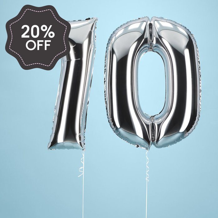 70th Giant Number Balloons