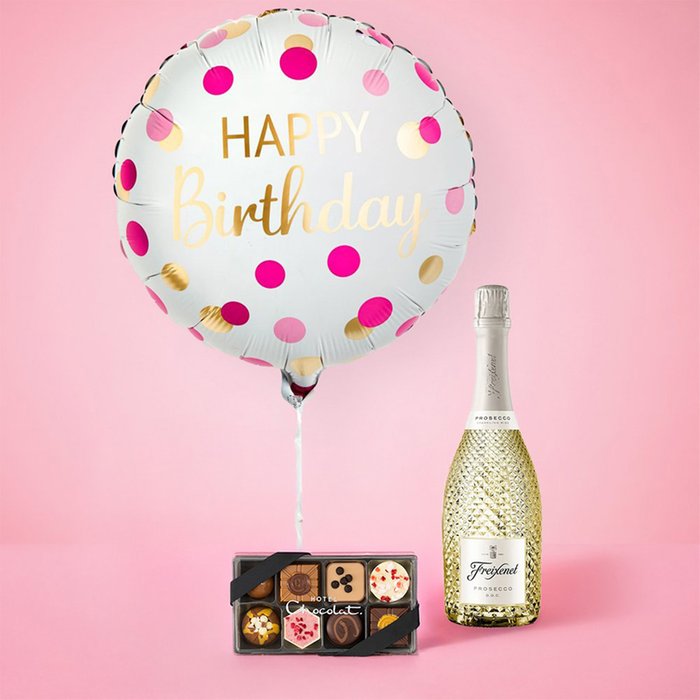 Pink & Gold Birthday Balloon Gift Set