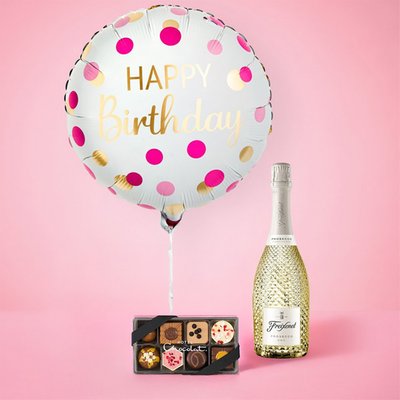 Pink & Gold Birthday Balloon Gift Set