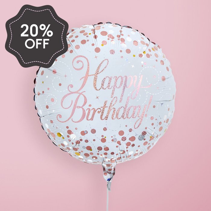 Pink Happy Birthday Balloon