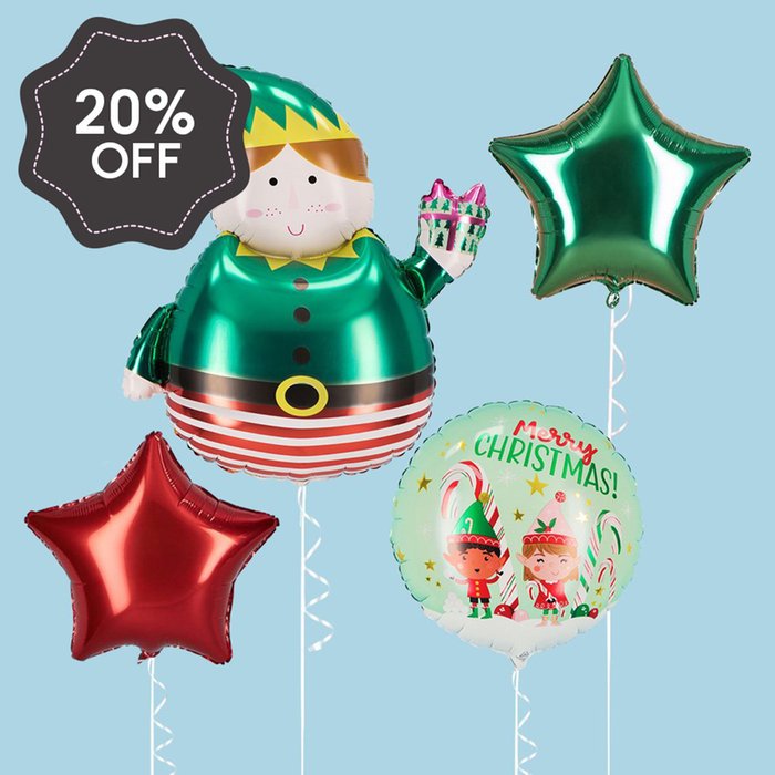 Elf Chirstmas Balloon Bouquet