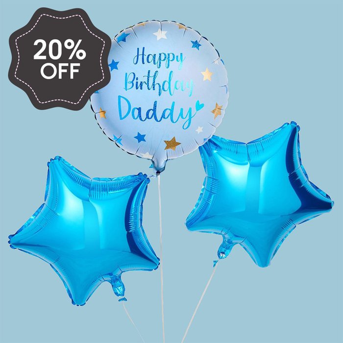 Happy Birthday Daddy Balloon Trio