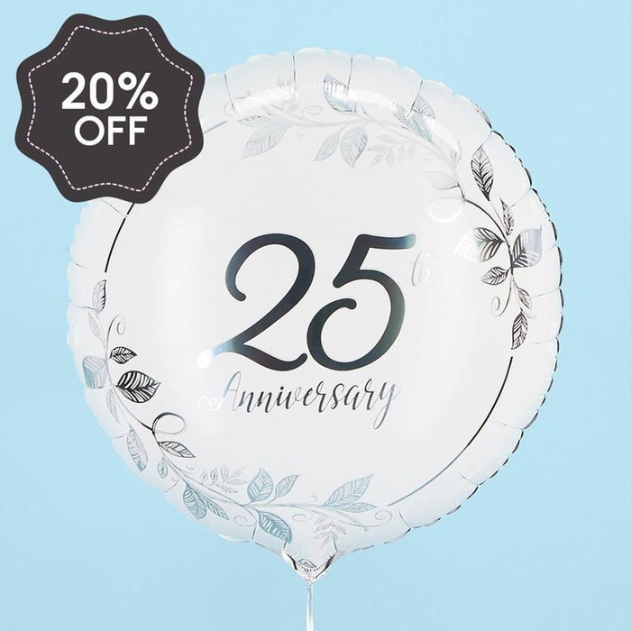 Silver 25th Anniversary Balloon
