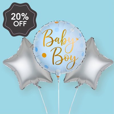 Baby Boy Balloon Trio