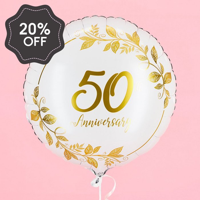 Gold 50th Anniversary Balloon