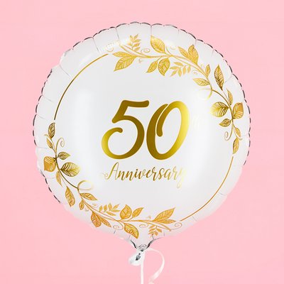 Gold 50th Anniversary Balloon