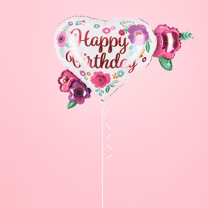 Giant Happy Birthday Heart Balloon