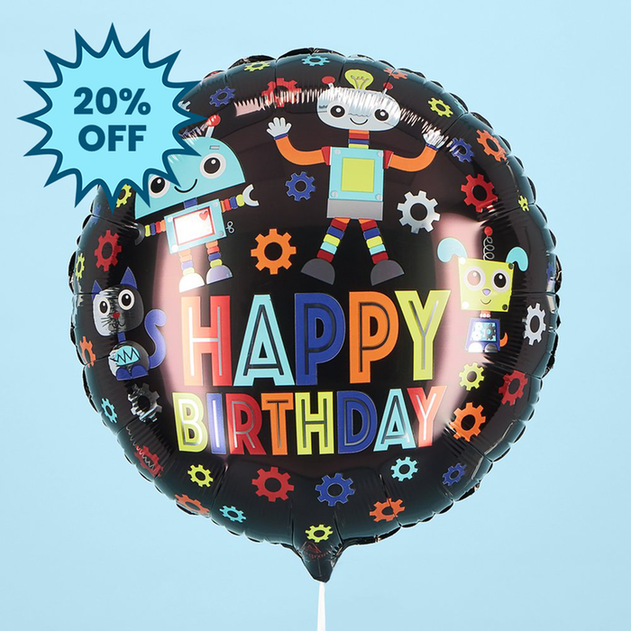 Happy Birthday Robots Balloon