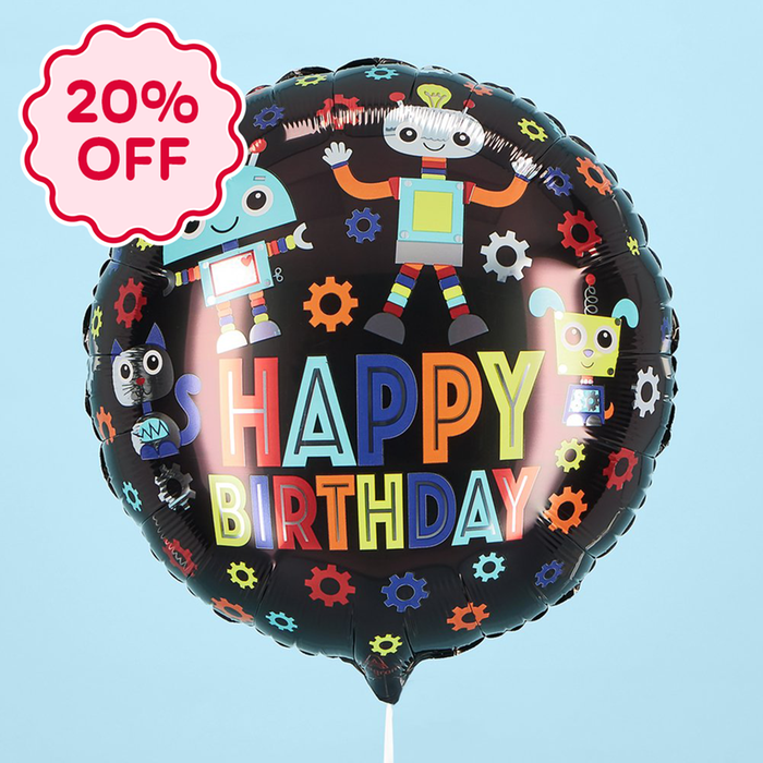 Happy Birthday Robots Balloon