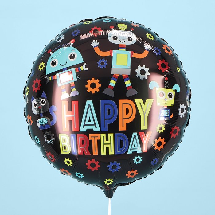 Happy Birthday Robots Balloon