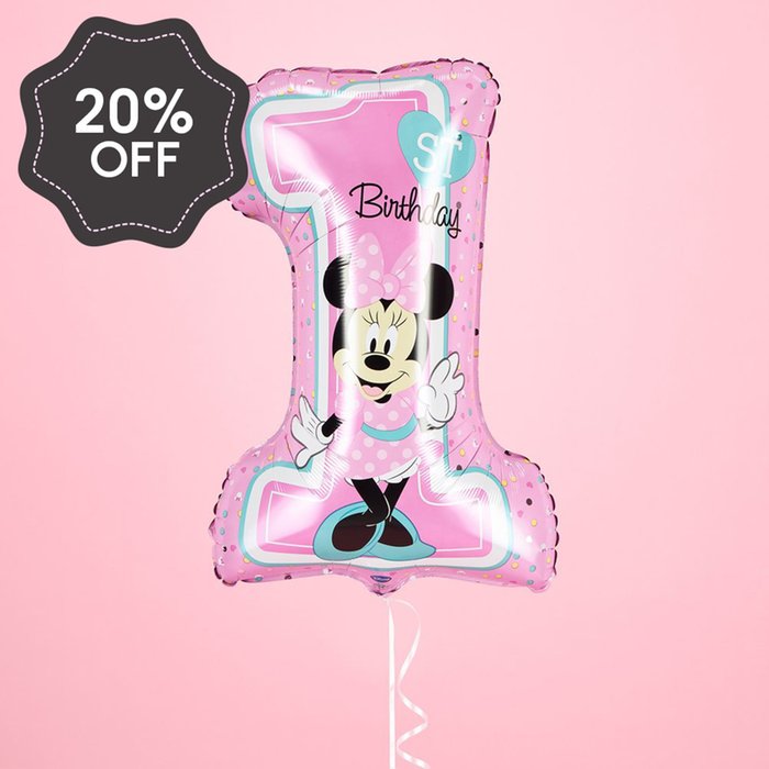 Minnie Mouse Happy 1st Birthday Balloon
