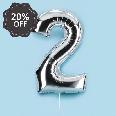 Silver Giant Number 2 Balloon