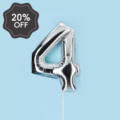 Silver Giant Number 4 Balloon