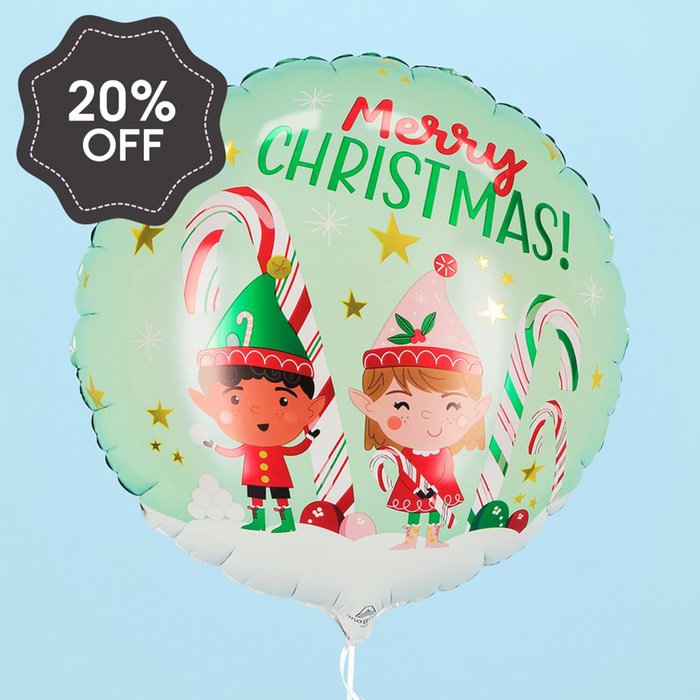 Merry Christmas Elf Balloon