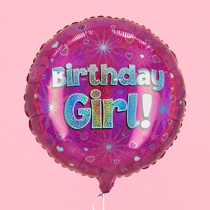 Birthday Girl Holographic Balloon