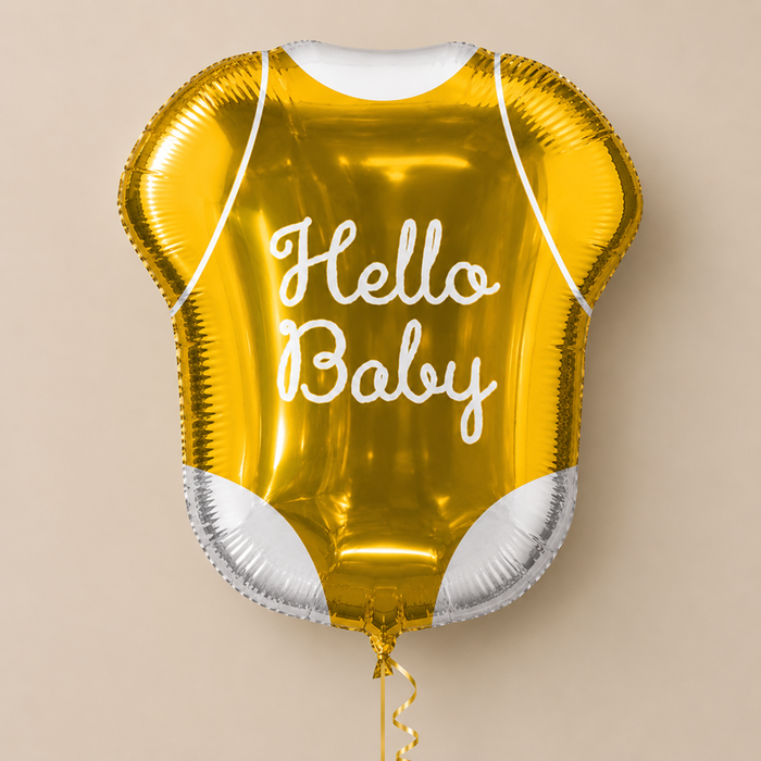 Hello Baby Gold Shaped Foil Balloon