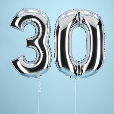 30th Giant Number Balloons