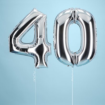 40th Giant Number Balloons