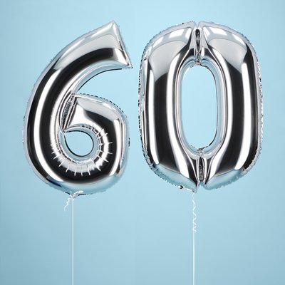 60th Giant Number Balloons