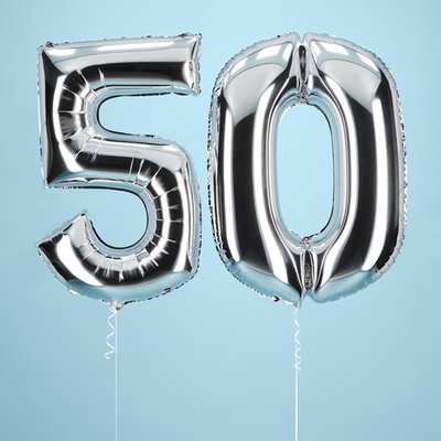 50th Giant Number Balloons