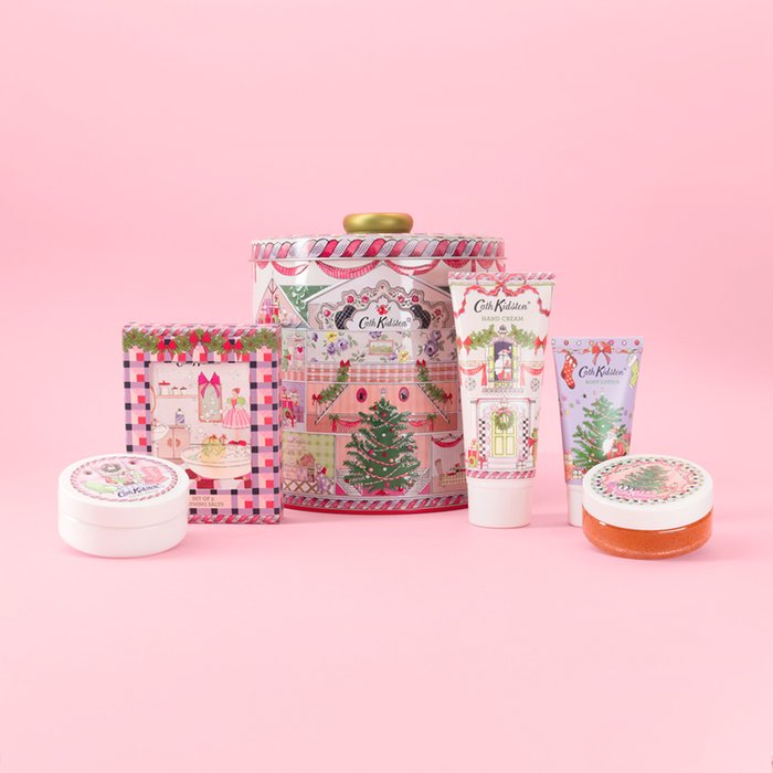 Cath Kidston Body Treats Tin Hand Cream 100ml, Body Lotion 50ml, Hand Balm 50ml, Hand Scrub 50ml, Bath Salts 3 x 20g