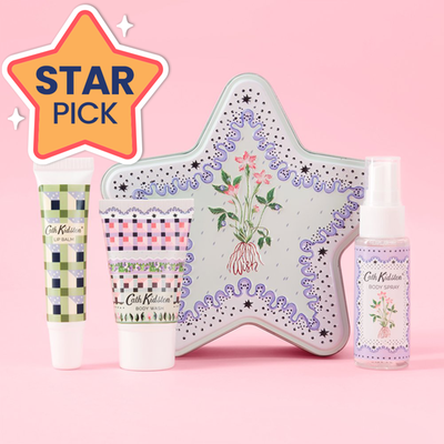 Cath Kidston Feel Like a Star Tin Body Wash 30ml, Body Mist 30ml, Lip Balm 15ml