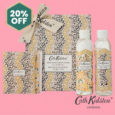 Cath Kidston Leopard Bathing Gift Box with Body Wash, Body Lotion, and Bath Salts