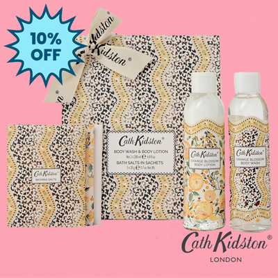 Cath Kidston Leopard Bathing Gift Box with Body Wash, Body Lotion, and Bath Salts