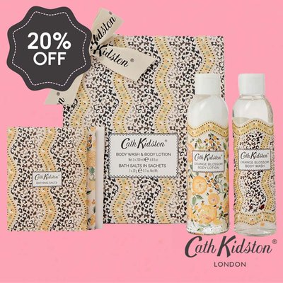 Cath Kidston Leopard Bathing Gift Box with Body Wash, Body Lotion, and Bath Salts