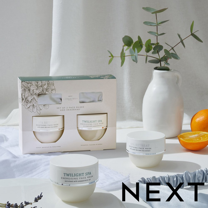 NEXT Country Luxe Set of 2 Face Masks and Satin Headband Set
