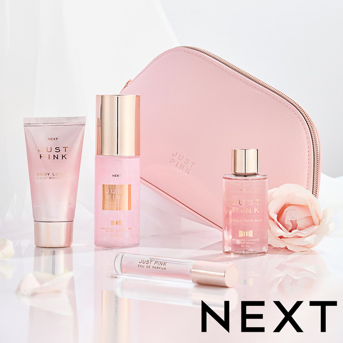 NEXT Just Pink Mini Perfume and Toiletries Collection with Makeup Bag Gift Set