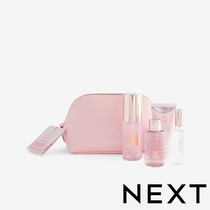 NEXT Just Pink Mini Perfume and Toiletries Collection with Makeup Bag Gift Set