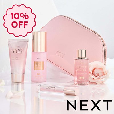 NEXT Just Pink Mini Perfume and Toiletries Collection with Makeup Bag Gift Set