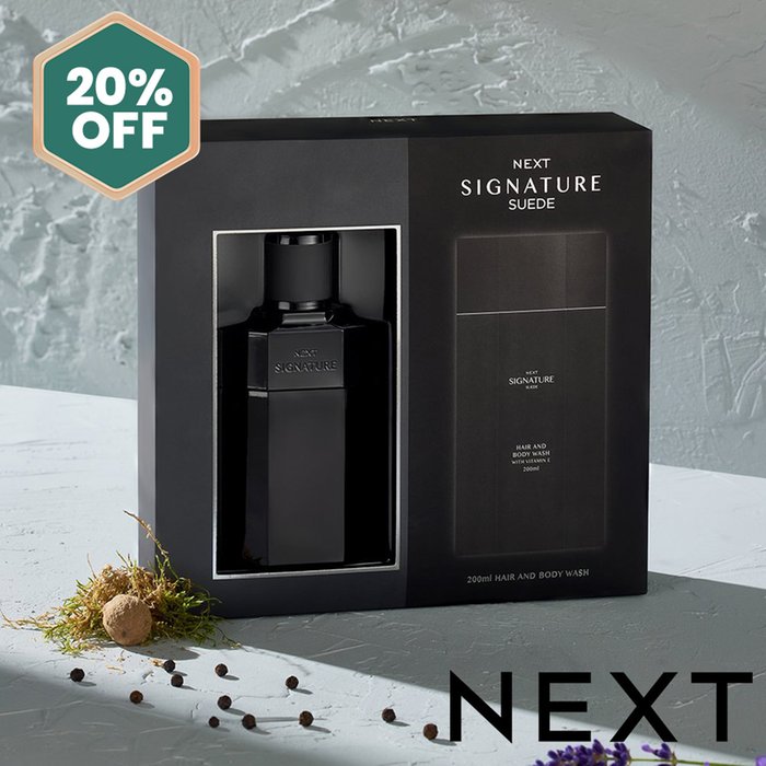 NEXT Signature Suede 100ml Eau de Parfum and 200ml Hair and Body Wash Gift Set