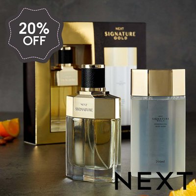 NEXT Signature Gold 100ml Eau De Parfum And 200ml Body Wash Gift Set