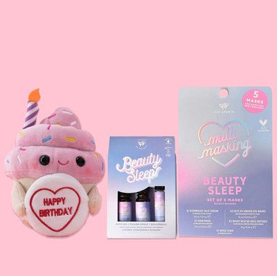 Beauty Sleep Multi-Masking Set & Swizzels Happy Birthday Cupcake Gift Set 