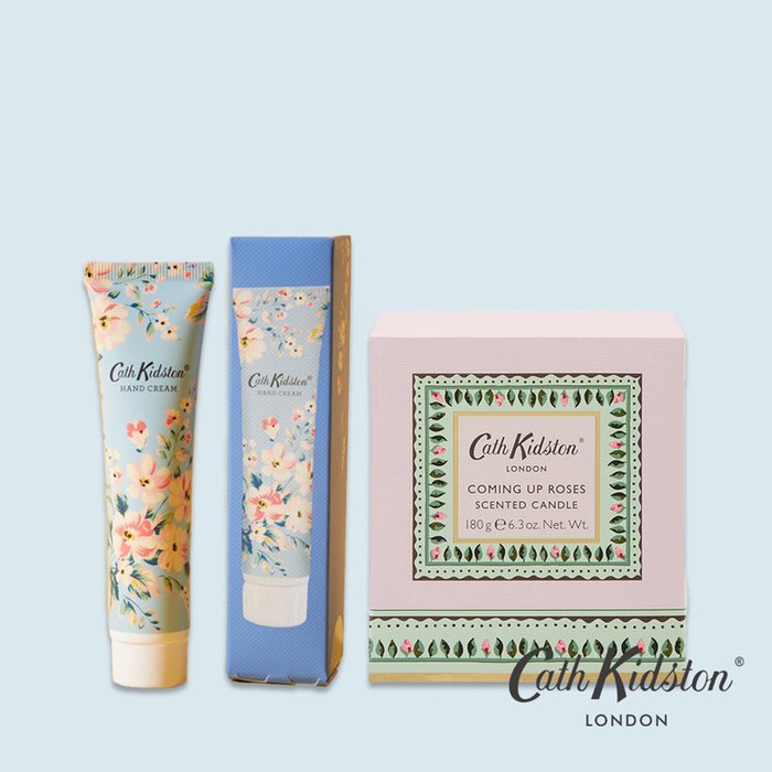 Cath Kidston Flowers Hand cream 30ml & Cath Kidston Coming Up Roses Candle