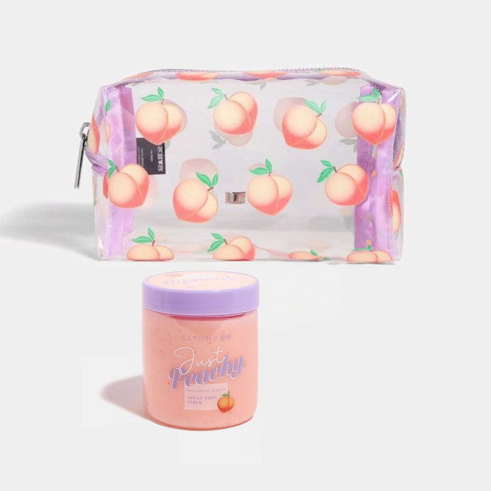 Moonpig Skinny Dip Peach Body Scrub & Makeup Bag
