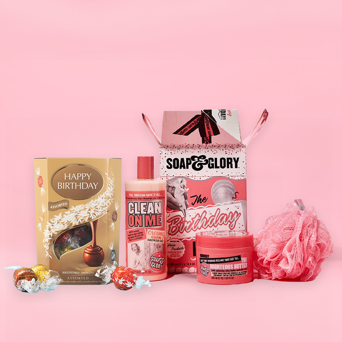 Soap & Glory The Birthday Box Gift Set & Lindor Happy Birthday 200g