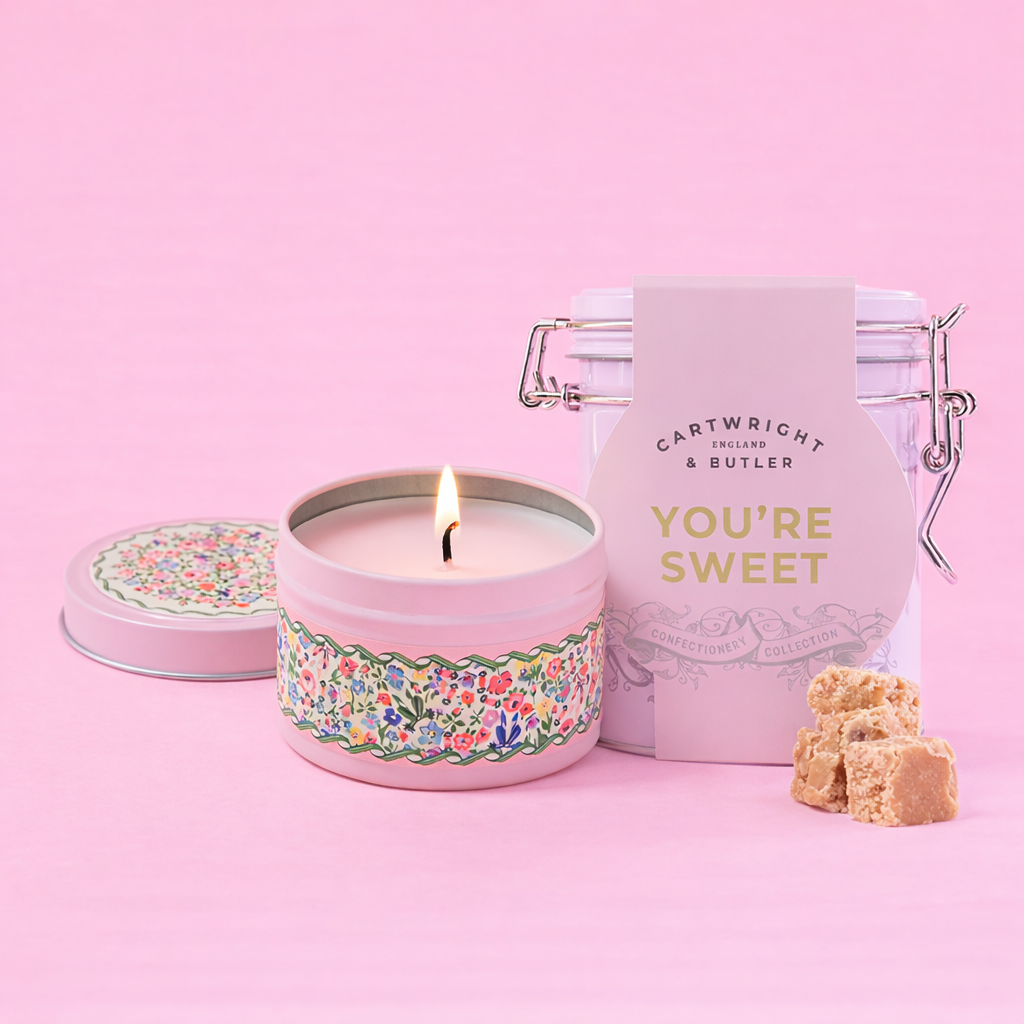 Moonpig You're Sweet Bundle - C&b Fudge & Cath Kidston Pink Floral Ditsy Tin Candle