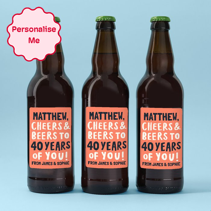 Personalised Milestone Birthday Beer Trio 3x500ml