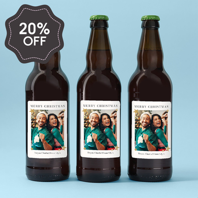 Personalised Merry Christmas Photo Upload Beer Trio 3x500ml
