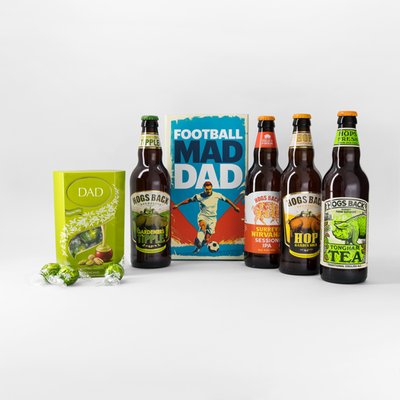 Best Dad Pistachio Lindt & Football Mad Dad Beer Gift Set