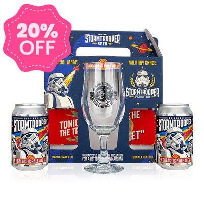 Stormtrooper Beer Galactic Pale Ale Twin Can & Glass 2x330ml